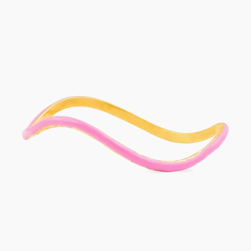 SYLVIA TOLEDANO Flow 22K Gold-Plated & Enamel Bracelet Pink